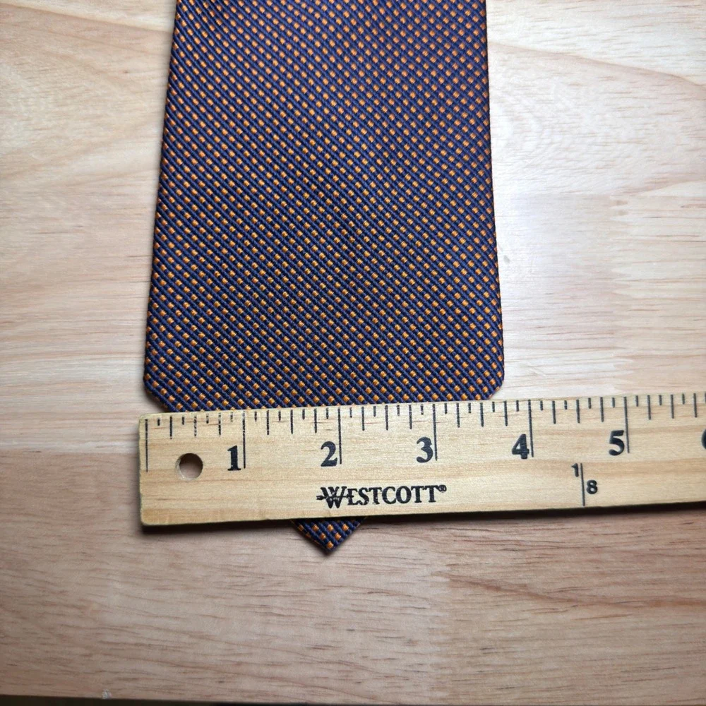 Brooks Brothers Necktie Mens Blue Orange‎ Geometric Silk Formal Business Office